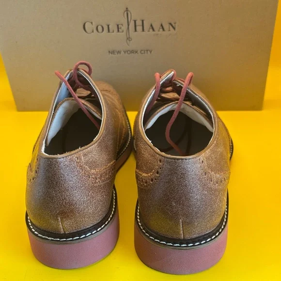 Cole Haan Men's Tan Wingtip Derbys - Picture 7 of 12